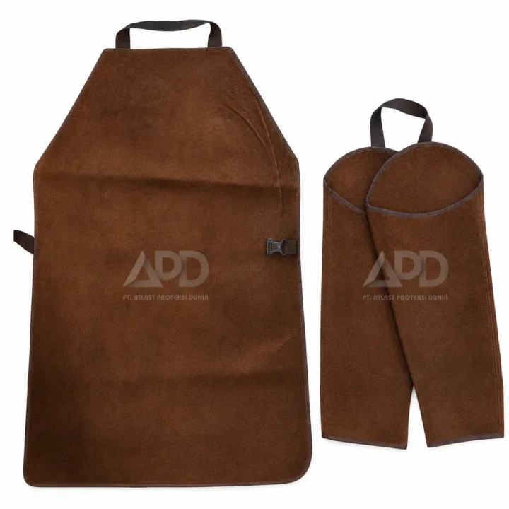 Foto produk Agnis Apron Las Kulit Set Badan Lengan