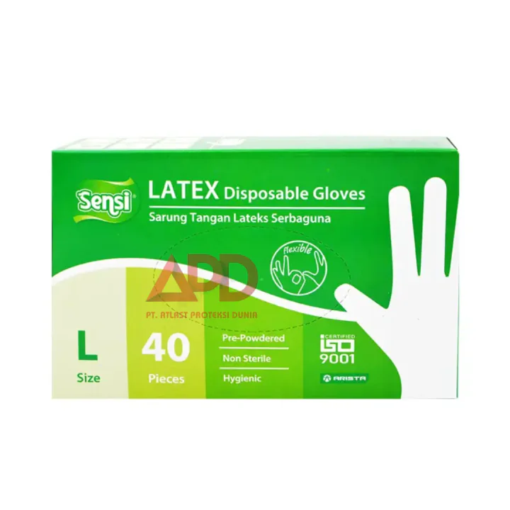 Foto produk Sensi Sarung Tangan Latex Disposable Powdered Size L
