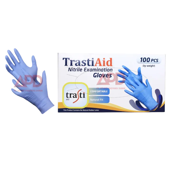 Foto produk Trasti Sarung Tangan Nitrile Disposable Non-Powder Blue Violet