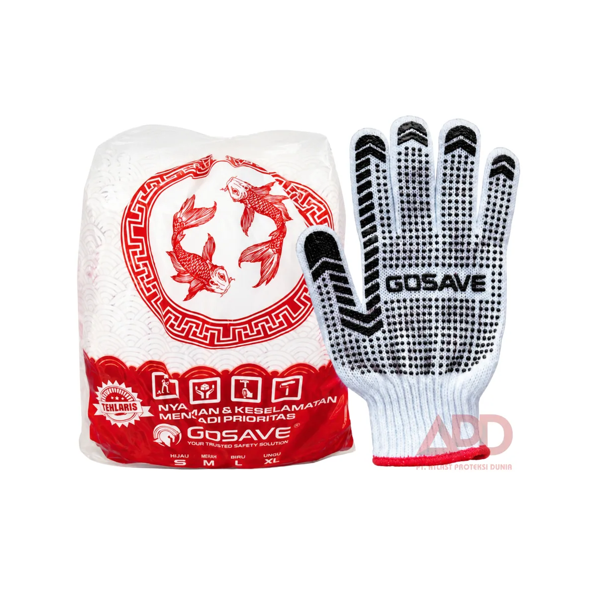 Foto produk GOSAVE Sarung Tangan Katun Bintik Hitam