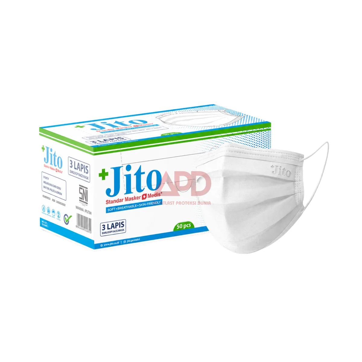 Foto produk JITO Masker Earloop 3 Ply Putih