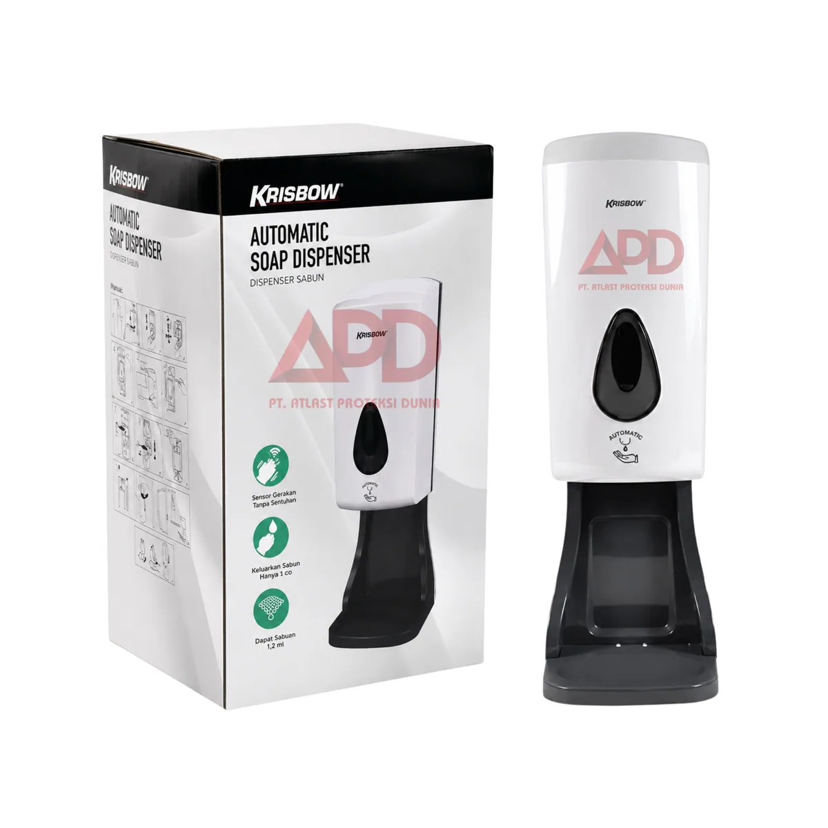 Foto produk Krisbow Dispenser Alkohol Sabun Cair Otomatis W Base 1L